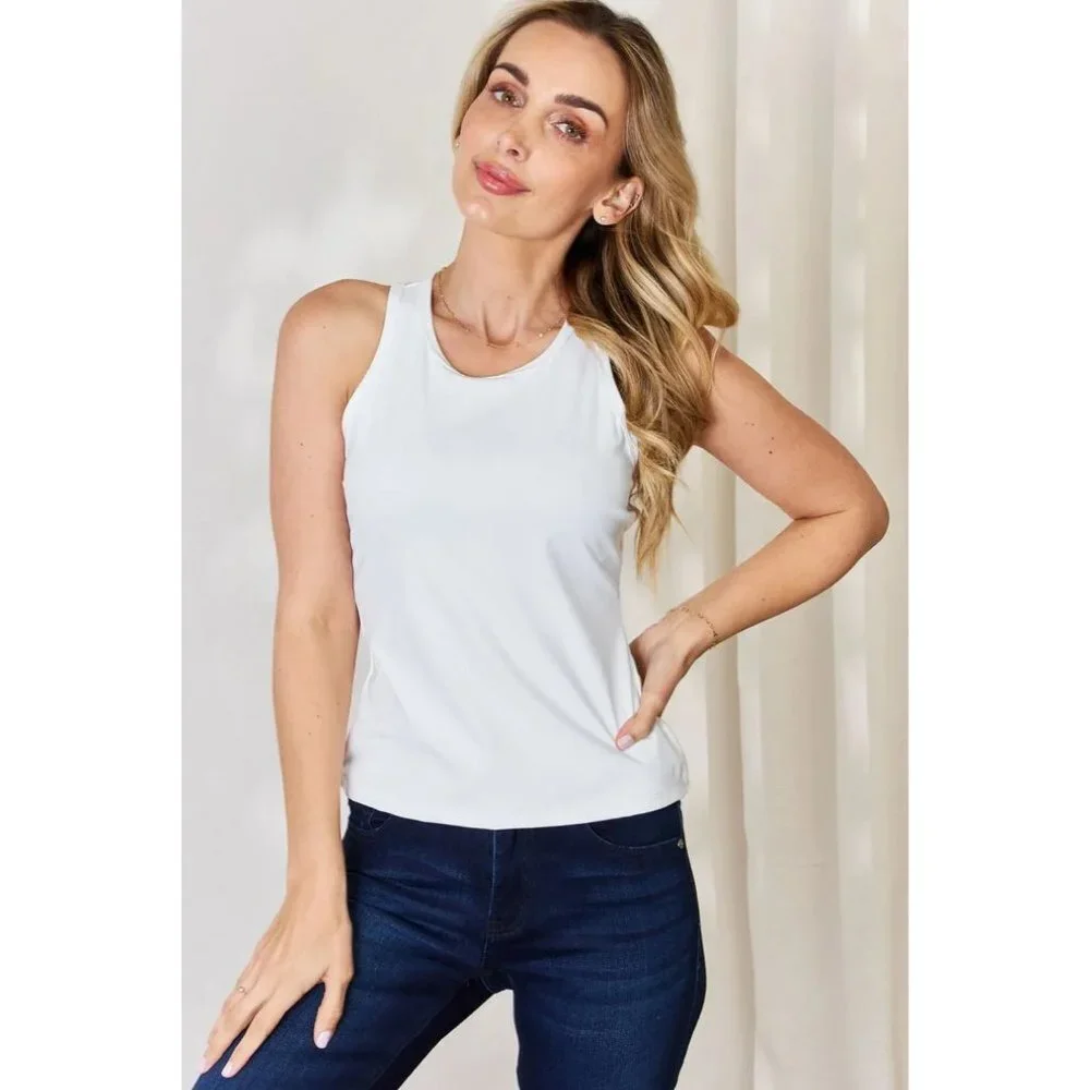 Basic Bae Full Size Round Neck Racerback Tank - Picture 1 of 5